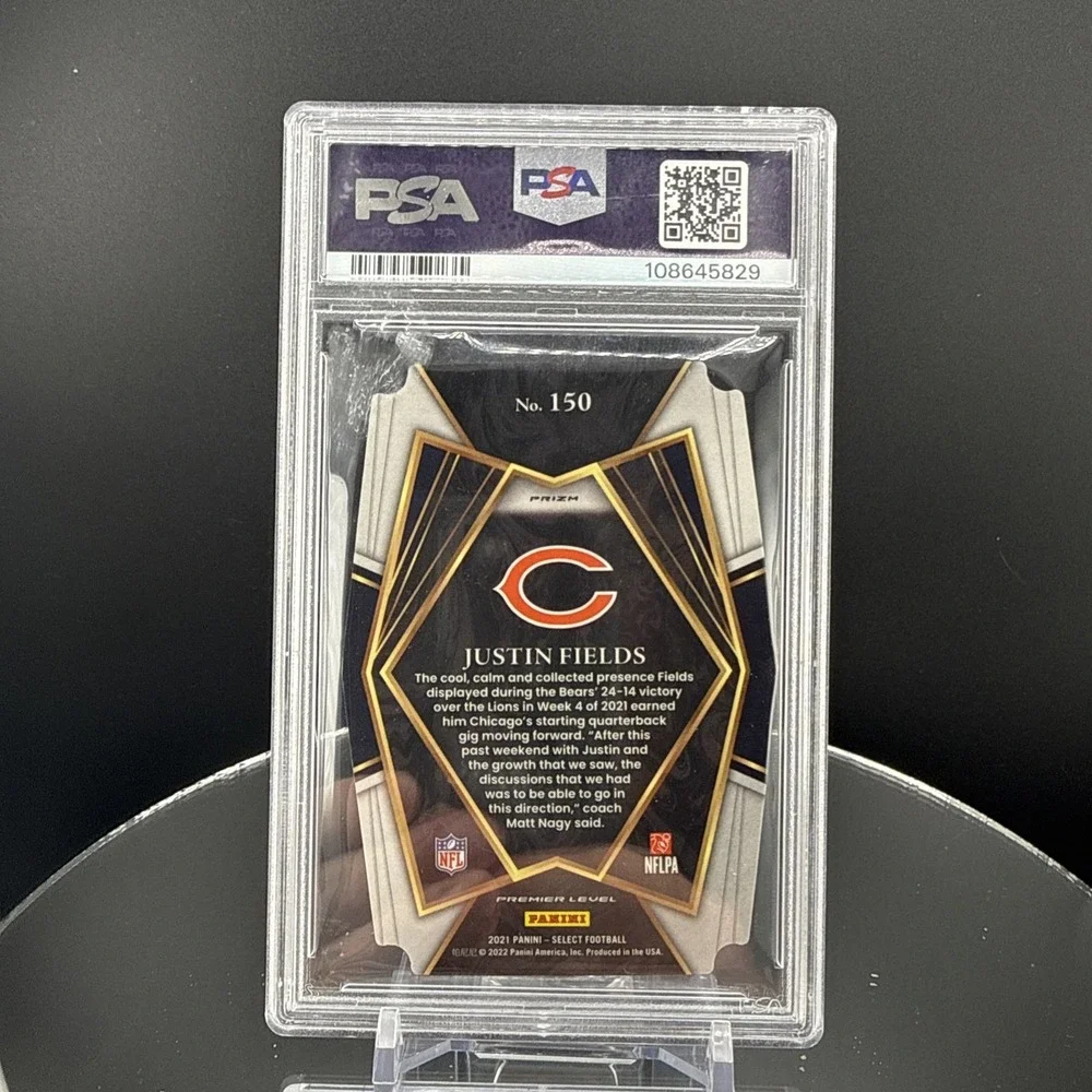 2021 Panini Select Justin Fields Premier Level RC #150 PSA 8 Chicago Bears